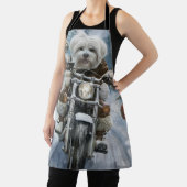 Coton De Tulear Hond Rijden Motorfiets Kerstmis Schort (Insitu)