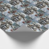 Coton De Tulear-hond rijdt op motorfiets Kerstmis Cadeaupapier (Hoek)