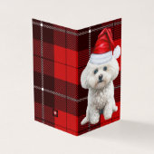 Coton de Tulear Hond Rood Vakantie Kerstmis Plaid Kaart (Buitenkant)