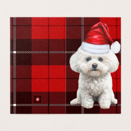 Coton de Tulear Hond Rood Vakantie Kerstmis Plaid Kaart (Buitenkant ongevouwen)