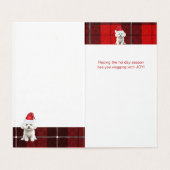 Coton de Tulear Hond Rood Vakantie Kerstmis Plaid Kaart (Binnenkant ongevouwen)