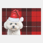 Coton de Tulear Hond Vakantie Red Plaid Kerstmis Inpakpapier Vel (Voorkant 3)