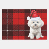Coton de Tulear Hond Vakantie Red Plaid Kerstmis Inpakpapier Vel (Voorkant)