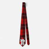 Coton de Tulear Hond Vakantie Red Plaid Kerstmis Stropdas (Voorkant)