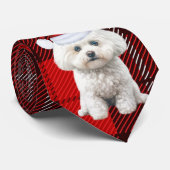Coton de Tulear Hond Vakantie Red Plaid Kerstmis Stropdas (Opgerold)