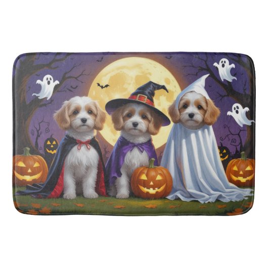Coton De Tulear Honden Pompoen Halloween Grappig Badmat (Voorkant)