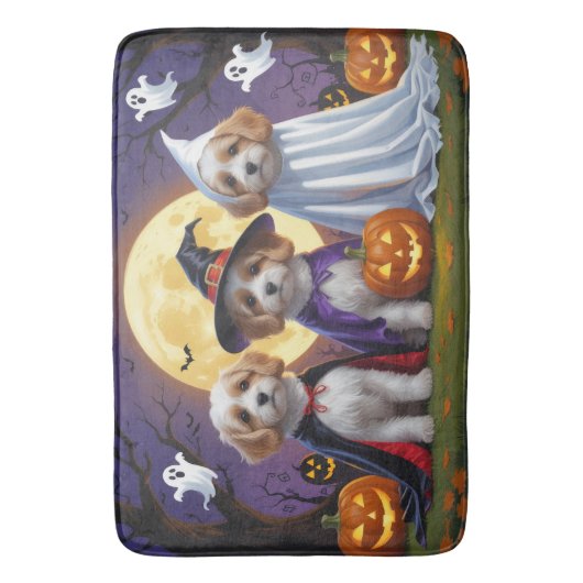 Coton De Tulear Honden Pompoen Halloween Grappig Badmat (Voorkant Verticaal)