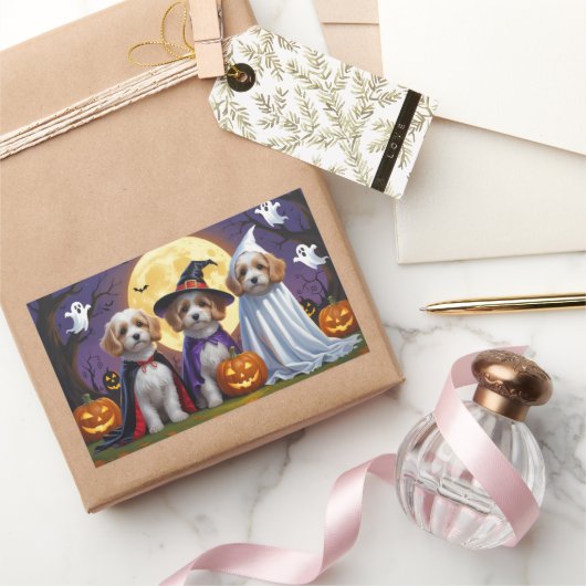 Coton De Tulear Honden Pompoen Halloween Grappig Rechthoekige Sticker (Geschenken)