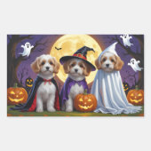 Coton De Tulear Honden Pompoen Halloween Grappig Rechthoekige Sticker (Voorkant)