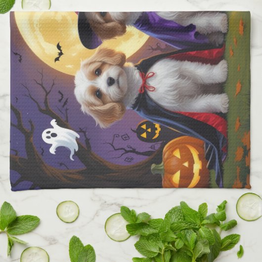 Coton De Tulear Honden Pompoen Halloween Grappig Theedoek (Gevouwen)