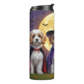 Coton De Tulear Honden Pompoen Halloween Grappig Thermosbeker (Gedraaid links)
