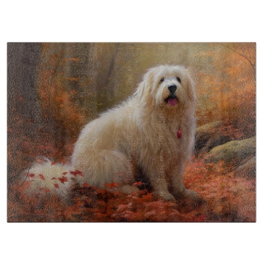 Coton De Tulear in Autumn Leaves Fall Inspire Snijplank (Voorkant)