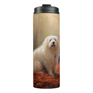 Coton De Tulear in Autumn Leaves Fall Inspire Thermosbeker