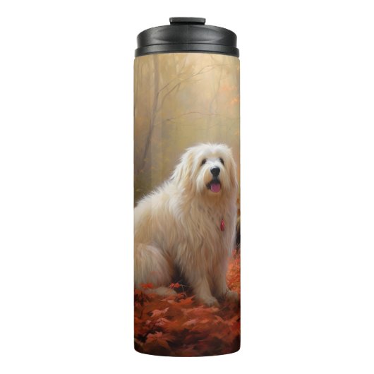Coton De Tulear in Autumn Leaves Fall Inspire Thermosbeker (Voorkant)