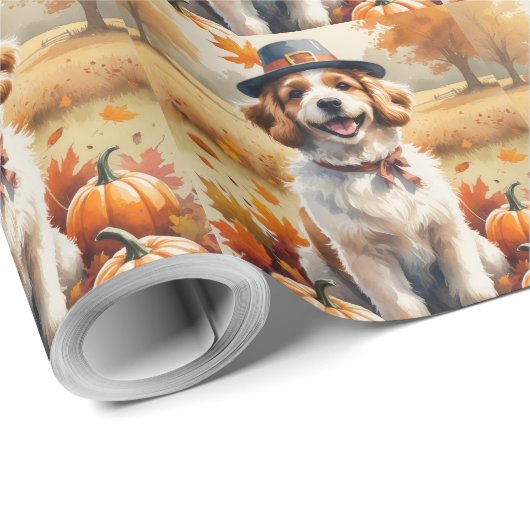 Coton de Tulear in de herfst laat Thanksgiving kun Cadeaupapier (Rol Hoek)