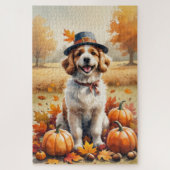 Coton de Tulear in de herfst laat Thanksgiving kun Legpuzzel (Verticaal)