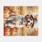 Coton De Tulear In Herfstbladeren Thanksgiving Kun Fleece Deken (Voorkant (Horizontaal))