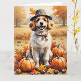 Coton De Tulear in herfstbladeren Thanksgiving kun Kaart