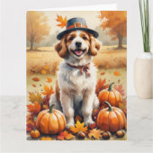 Coton De Tulear in herfstbladeren Thanksgiving kun Kaart (Voorkant)