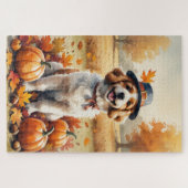 Coton De Tulear in herfstbladeren Thanksgiving kun Legpuzzel (Horizontaal)
