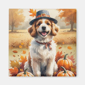 Coton De Tulear in herfstbladeren Thanksgiving kun Magneet (Voorkant)