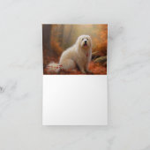 Coton De Tulear in herfstbladeren val inspireren  Kaart (Binnen)