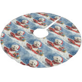 Coton De Tulear in Sledge Laat het Sneeuw Kerstmis Kerstboom Rok (Gekanteld)