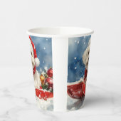 Coton De Tulear in Sledge Laat het Sneeuw Kerstmis Papieren Bekers (Links)