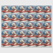 Coton De Tulear in slee Let it Snow Kerstmis Cadeaupapier (Vlak)