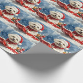 Coton De Tulear in slee Let it Snow Kerstmis Cadeaupapier (Hoek)