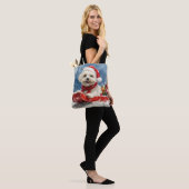 Coton De Tulear in slee Let it Snow Kerstmis Tote Bag (Op model)