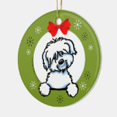 Coton de Tulear Kerstkerst Klassic Keramisch Ornament (Links)