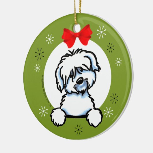 Coton de Tulear Kerstkerst Klassic Keramisch Ornament (Links)