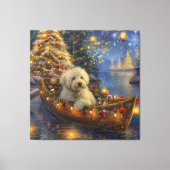Coton De Tulear Kerstmis Feestelijke Reis Canvas Afdruk (Voorkant)