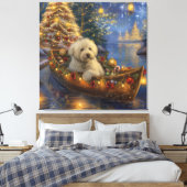 Coton De Tulear Kerstmis Feestelijke Reis Canvas Afdruk (Insitu (Slaapkamer))