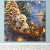 Coton De Tulear Kerstmis Feestelijke Reis Canvas Afdruk (Insitu (Houten vloer))