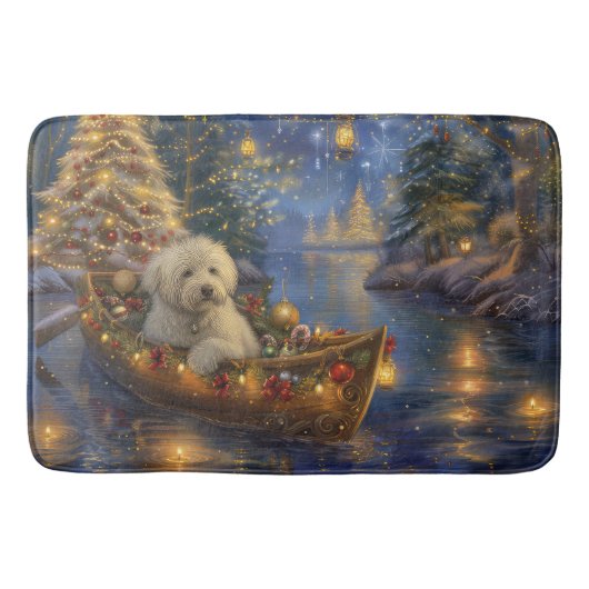 Coton de Tulear Kerstvakantie Badmat (Voorkant)