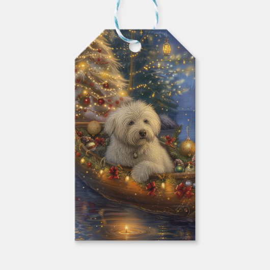 Coton de Tulear Kerstvakantie Cadeaulabel (Voorkant)