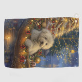 Coton de Tulear Kerstvakantie Golfhanddoek (Horizontaal)