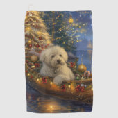 Coton de Tulear Kerstvakantie Golfhanddoek (Voorkant)