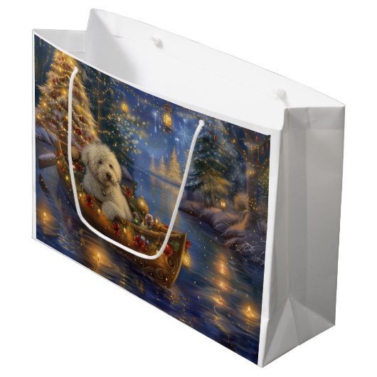 Coton de Tulear Kerstvakantie Groot Cadeauzakje (Voorkant Gekanteld)