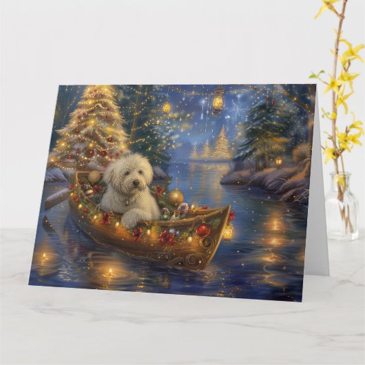 Coton de Tulear Kerstvakantie Kaart (Gele Bloem)