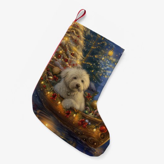 Coton de Tulear Kerstvakantie Kleine Kerstsok (Voorkant (Hangend))