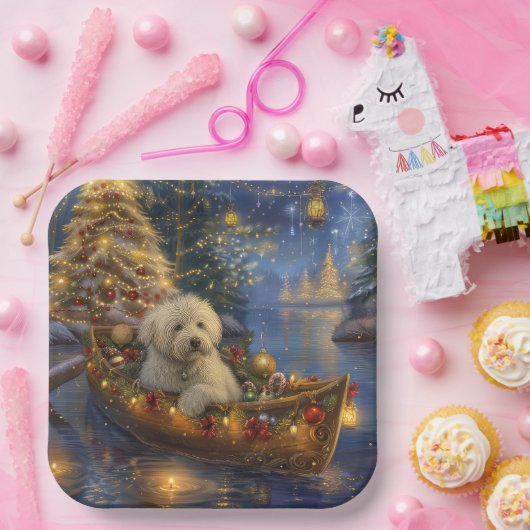 Coton de Tulear Kerstvakantie Papieren Bordje (Feest)