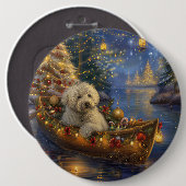 Coton de Tulear Kerstvakantie Ronde Button 6,0 Cm (Voorkant /achterkant)