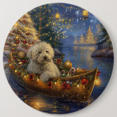 Coton de Tulear Kerstvakantie Ronde Button 6,0 Cm (Voorkant)