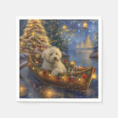 Coton de Tulear Kerstvakantie Servet (Voorkant)