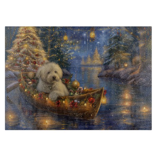 Coton de Tulear Kerstvakantie Snijplank (Voorkant)