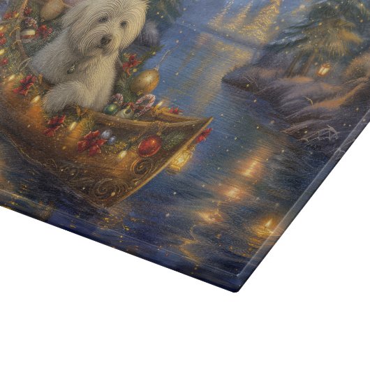 Coton de Tulear Kerstvakantie Snijplank (Hoek)