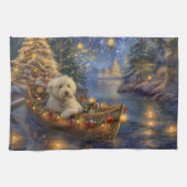 Coton de Tulear Kerstvakantie Theedoek (Horizontaal)